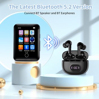 Fém MP3 lejátszó Bluetooth-tal, 2,4 colos érintőképernyővel, MP4-lejátszás, veszteségmentes hangzás, TF-kártya támogatás, külső hangszóró