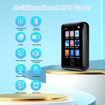 Fém MP3 lejátszó Bluetooth-tal, 2,4 colos érintőképernyővel, MP4-lejátszás, veszteségmentes hangzás, TF-kártya támogatás, külső hangszóró