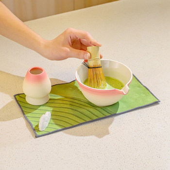 Vas mare de matcha din ceramică, stil japonez, cu suport pentru tel pentru matcha și accesorii, set de 100 piese