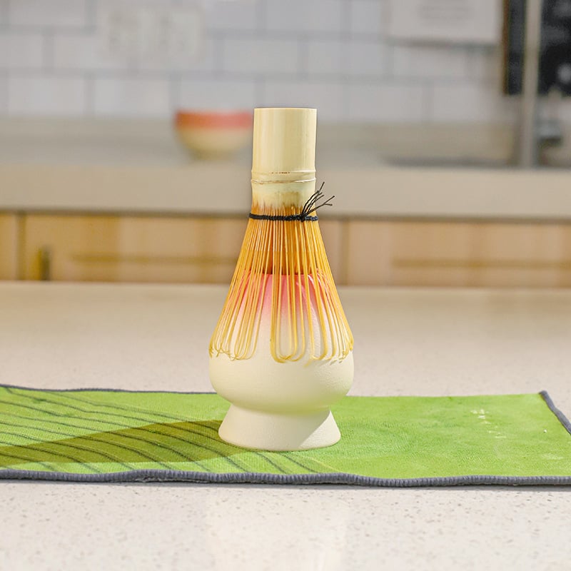 Vas mare de matcha din ceramică, stil japonez, cu suport pentru tel pentru matcha și accesorii, set de 100 piese
