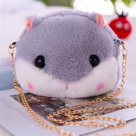 Pliš mini torbica s lancem, crossbody, slatka hamster pliš, torbica za telefon i novčanik