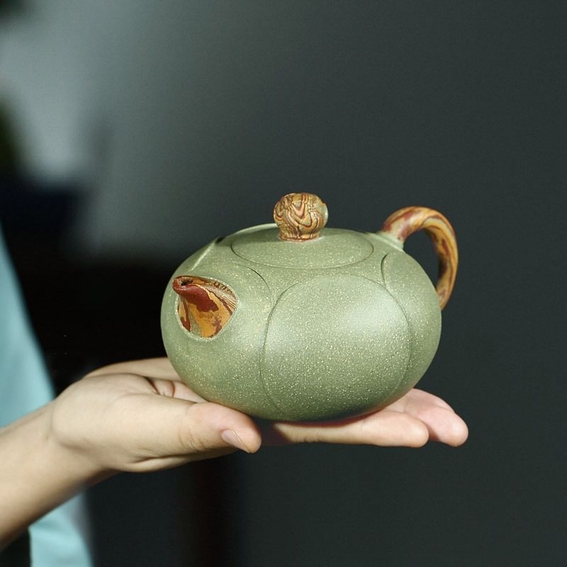 Ceainic Xishi din lut mov, cu motiv lotus, set de ceai Kung Fu pentru uz casnic