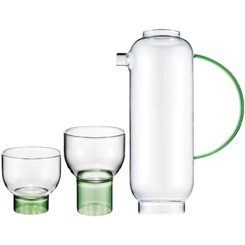 Set din sticlă borosilicată înaltă pentru apă rece, uz casnic — ceainic transparent cu pahare, recipient pentru suc și recipient pentru lămâie