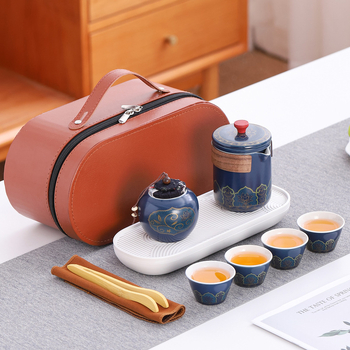 Set de ceai de călătorie din ceramică cu ceașcă portabilă și ceainic – cadou de afaceri, suvenir