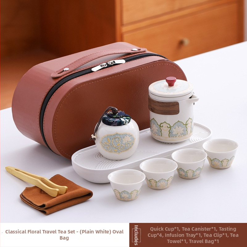 Set de ceai de călătorie din ceramică cu ceașcă portabilă și ceainic – cadou de afaceri, suvenir