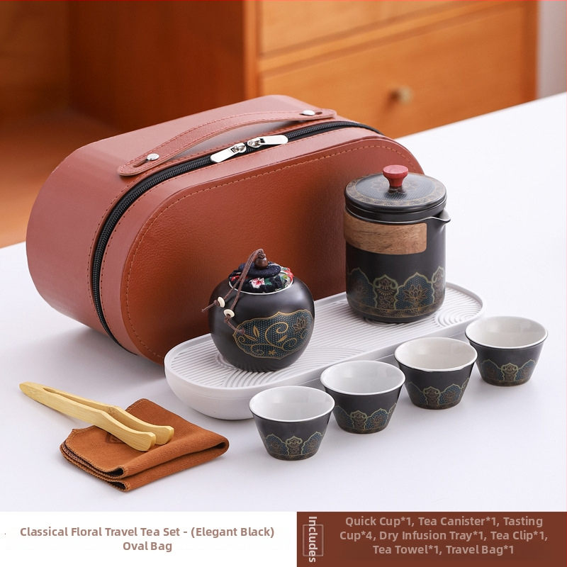 Set de ceai de călătorie din ceramică cu ceașcă portabilă și ceainic – cadou de afaceri, suvenir