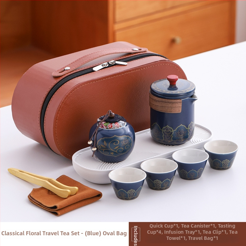 Set de ceai de călătorie din ceramică cu ceașcă portabilă și ceainic – cadou de afaceri, suvenir