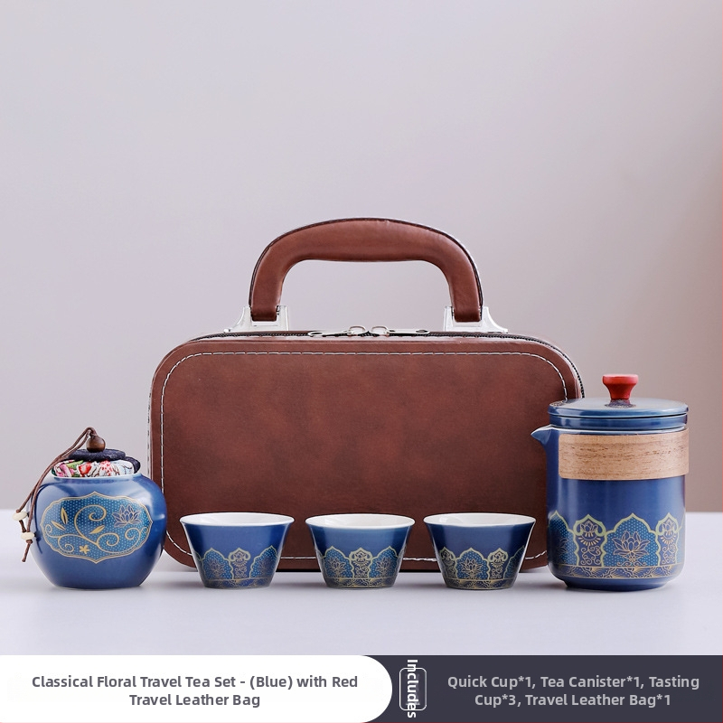 Set de ceai de călătorie din ceramică cu ceașcă portabilă și ceainic – cadou de afaceri, suvenir