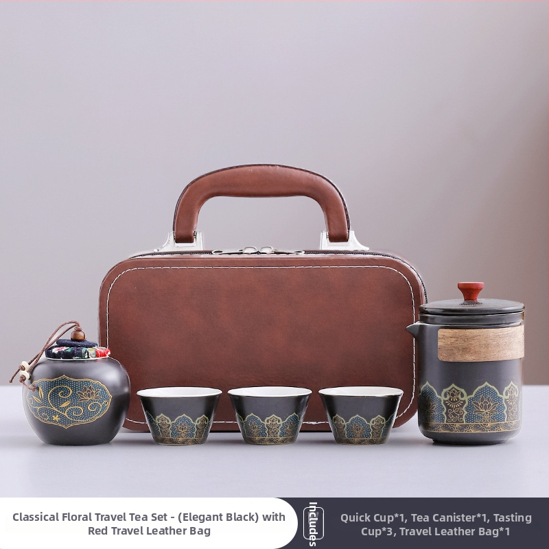 Set de ceai de călătorie din ceramică cu ceașcă portabilă și ceainic – cadou de afaceri, suvenir