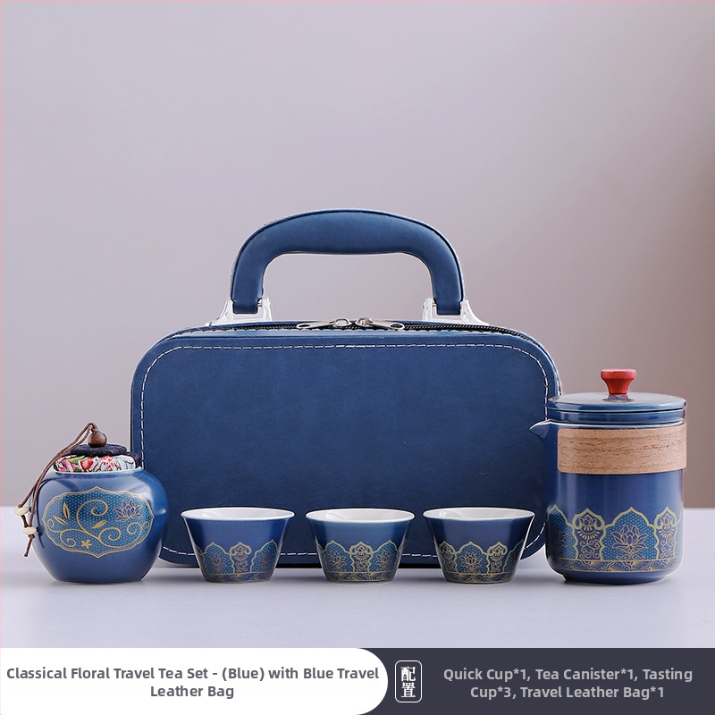 Set de ceai de călătorie din ceramică cu ceașcă portabilă și ceainic – cadou de afaceri, suvenir