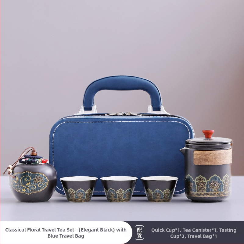 Set de ceai de călătorie din ceramică cu ceașcă portabilă și ceainic – cadou de afaceri, suvenir