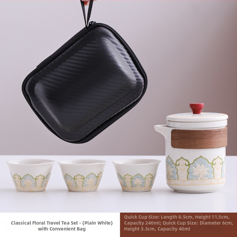Set de ceai de călătorie din ceramică cu ceașcă portabilă și ceainic – cadou de afaceri, suvenir