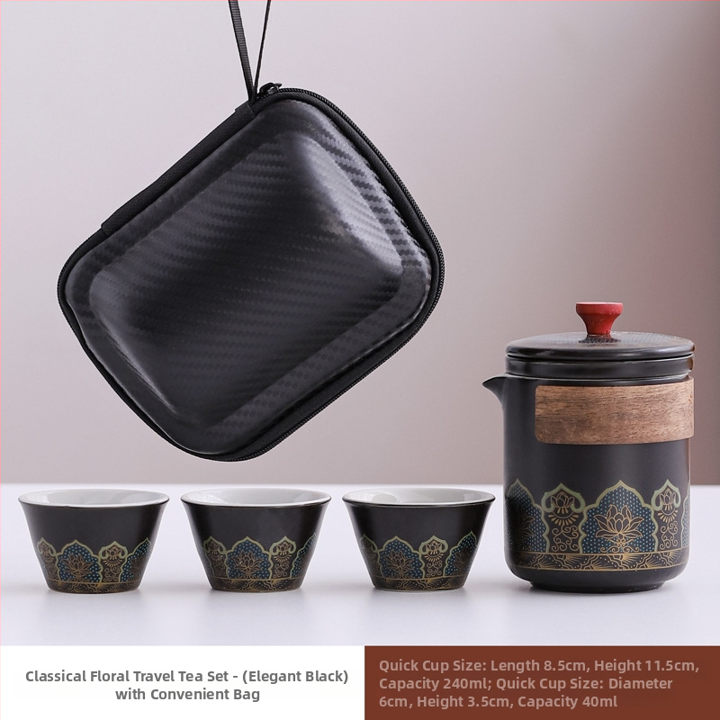 Set de ceai de călătorie din ceramică cu ceașcă portabilă și ceainic – cadou de afaceri, suvenir