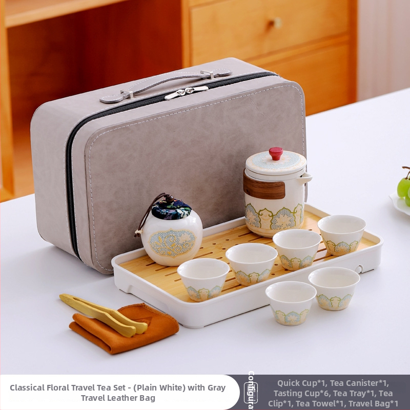 Set de ceai de călătorie din ceramică cu ceașcă portabilă și ceainic – cadou de afaceri, suvenir