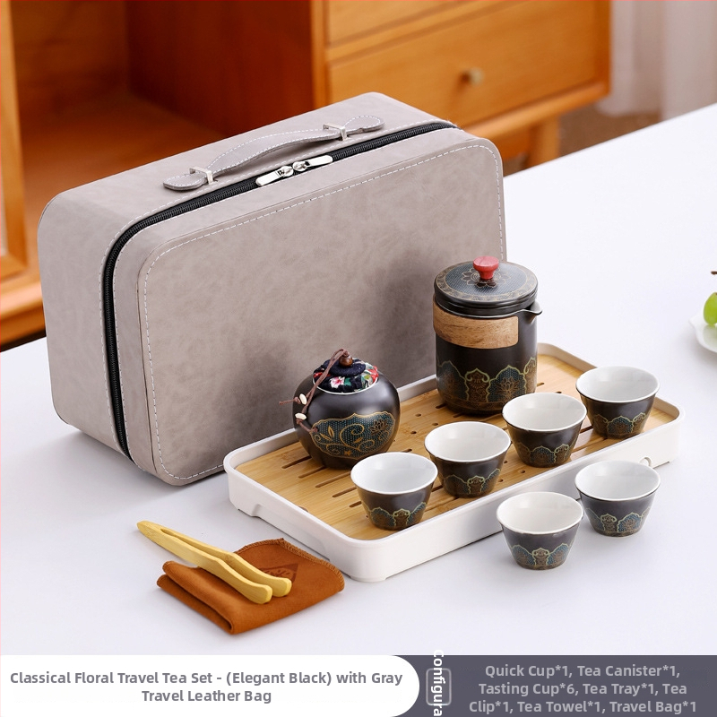 Set de ceai de călătorie din ceramică cu ceașcă portabilă și ceainic – cadou de afaceri, suvenir