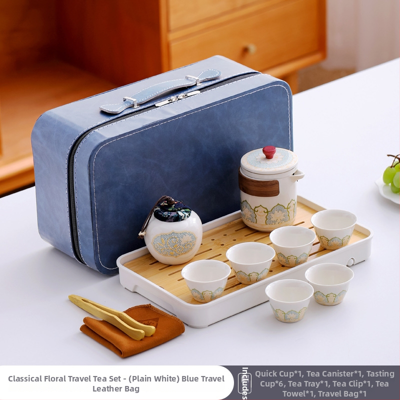 Set de ceai de călătorie din ceramică cu ceașcă portabilă și ceainic – cadou de afaceri, suvenir