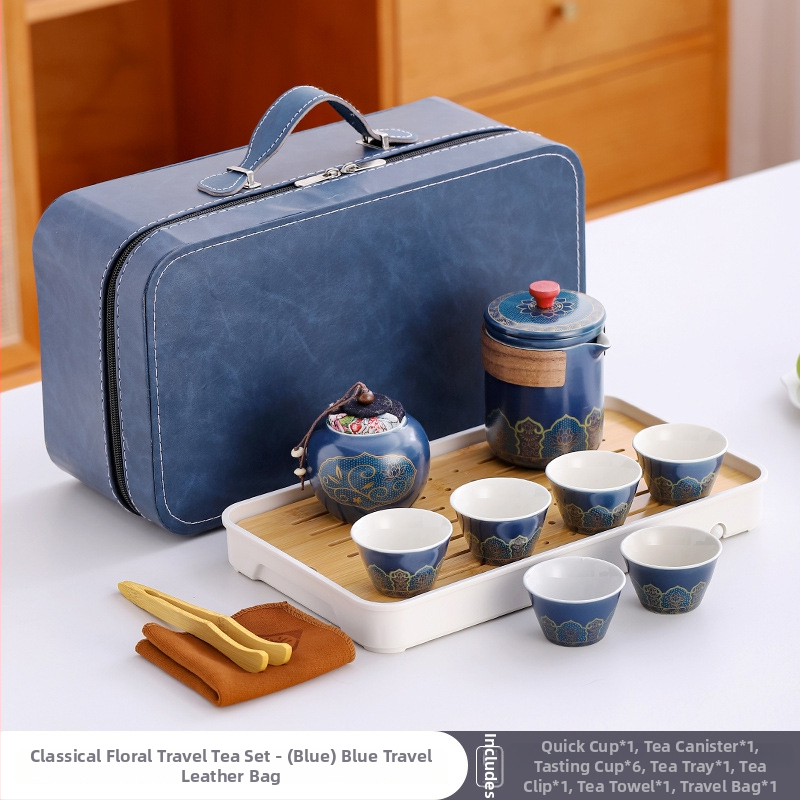 Set de ceai de călătorie din ceramică cu ceașcă portabilă și ceainic – cadou de afaceri, suvenir