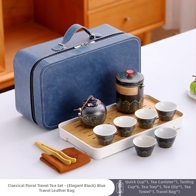 Set de ceai de călătorie din ceramică cu ceașcă portabilă și ceainic – cadou de afaceri, suvenir