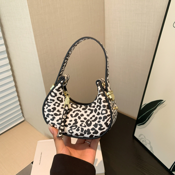 Mini ženska torbica s leopard uzorkom, dumpling stil, crossbody i torba u obliku polumjeseca, PU koža
