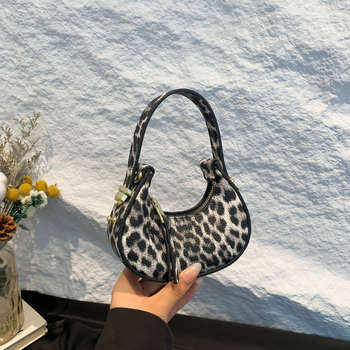 Mini ženska torbica s leopard uzorkom, dumpling stil, crossbody i torba u obliku polumjeseca, PU koža