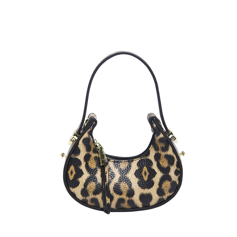 Mini ženska torbica s leopard uzorkom, dumpling stil, crossbody i torba u obliku polumjeseca, PU koža