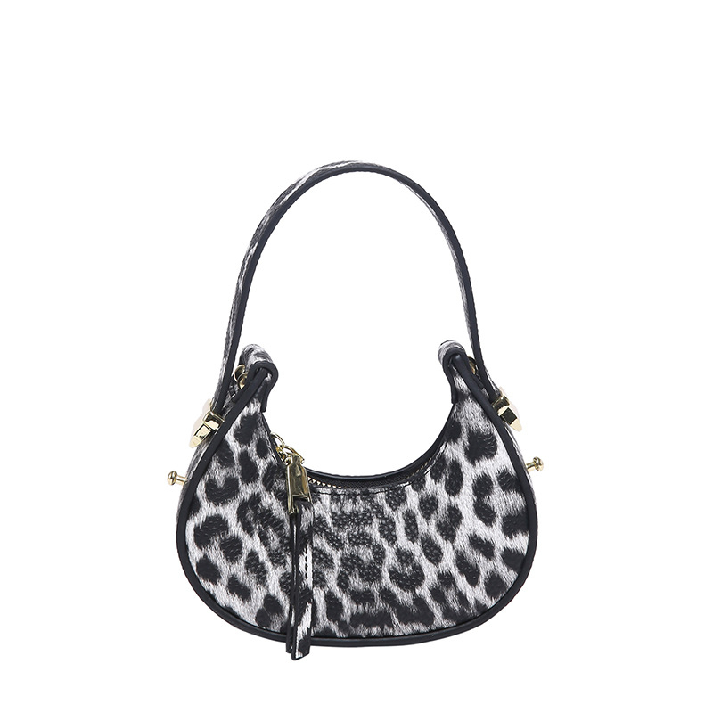 Mini ženska torbica s leopard uzorkom, dumpling stil, crossbody i torba u obliku polumjeseca, PU koža