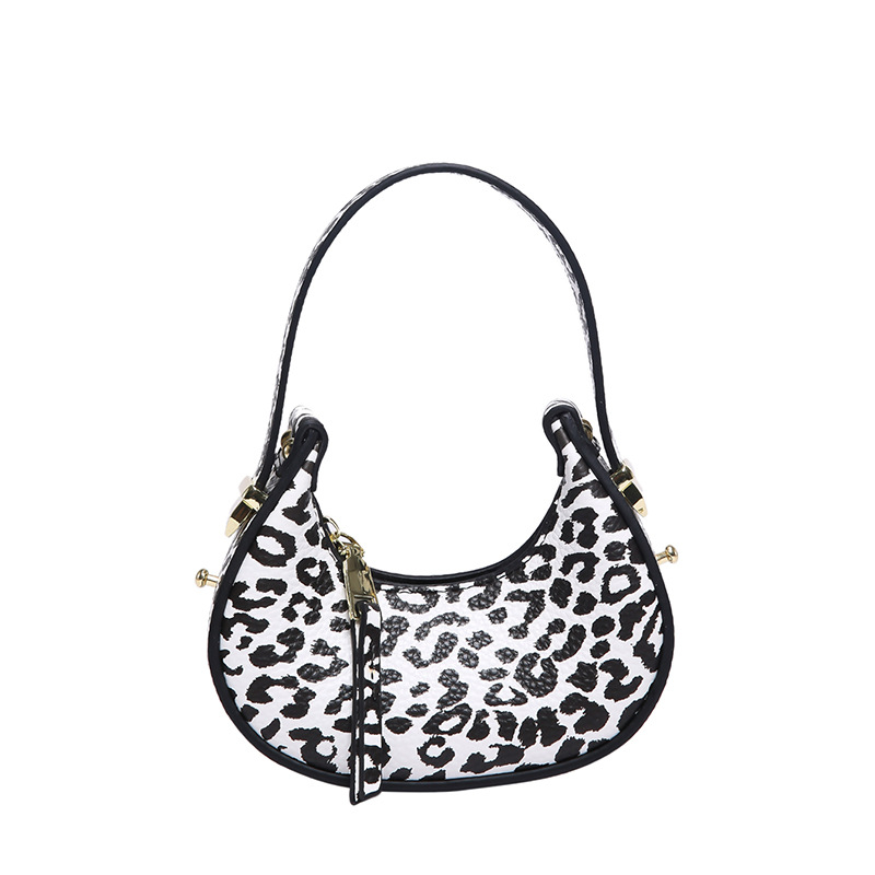Mini ženska torbica s leopard uzorkom, dumpling stil, crossbody i torba u obliku polumjeseca, PU koža