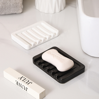 Suport ceramic pentru săpun cu drenaj, pentru baie, design elegant