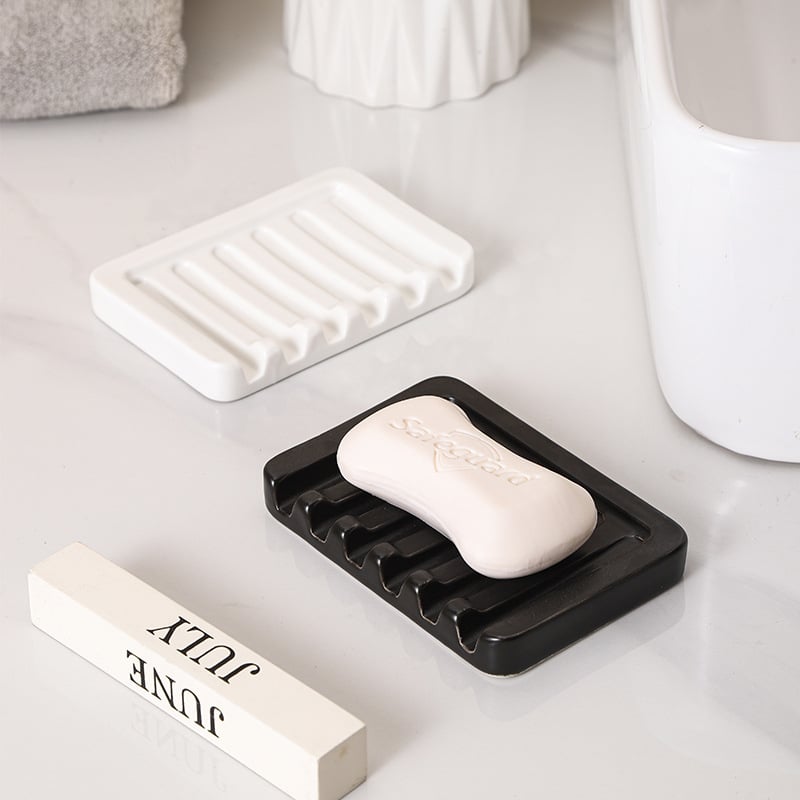 Suport ceramic pentru săpun cu drenaj, pentru baie, design elegant