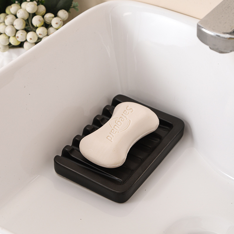 Suport ceramic pentru săpun cu drenaj, pentru baie, design elegant