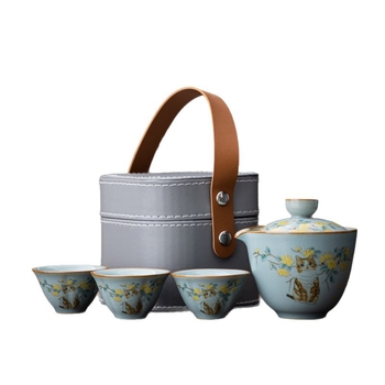 Set Gongfu de ceai portabil pentru călătorii, set de ceai pentru exterior, cutie cadou, brand Pinyantang, personalizare logo