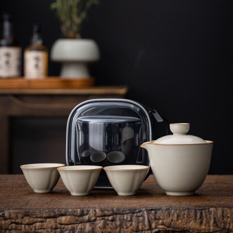 Set Gongfu de ceai portabil pentru călătorii, set de ceai pentru exterior, cutie cadou, brand Pinyantang, personalizare logo