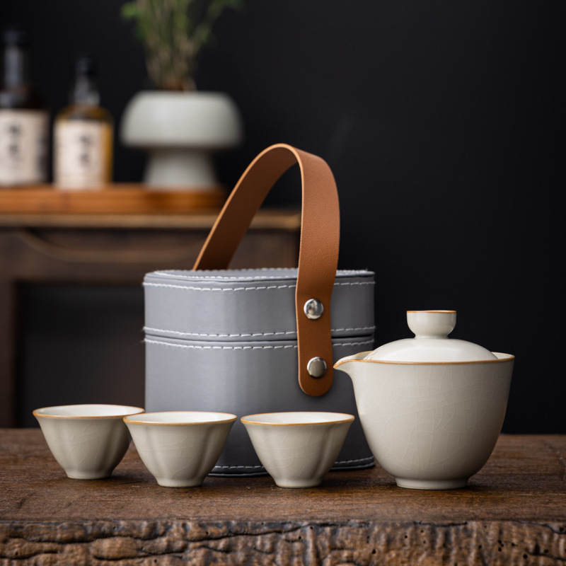 Set Gongfu de ceai portabil pentru călătorii, set de ceai pentru exterior, cutie cadou, brand Pinyantang, personalizare logo