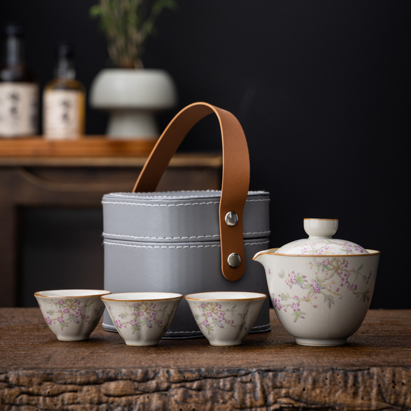Set Gongfu de ceai portabil pentru călătorii, set de ceai pentru exterior, cutie cadou, brand Pinyantang, personalizare logo