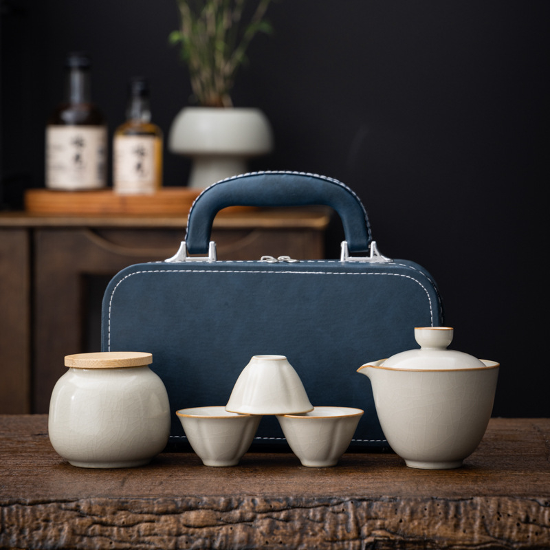 Set Gongfu de ceai portabil pentru călătorii, set de ceai pentru exterior, cutie cadou, brand Pinyantang, personalizare logo