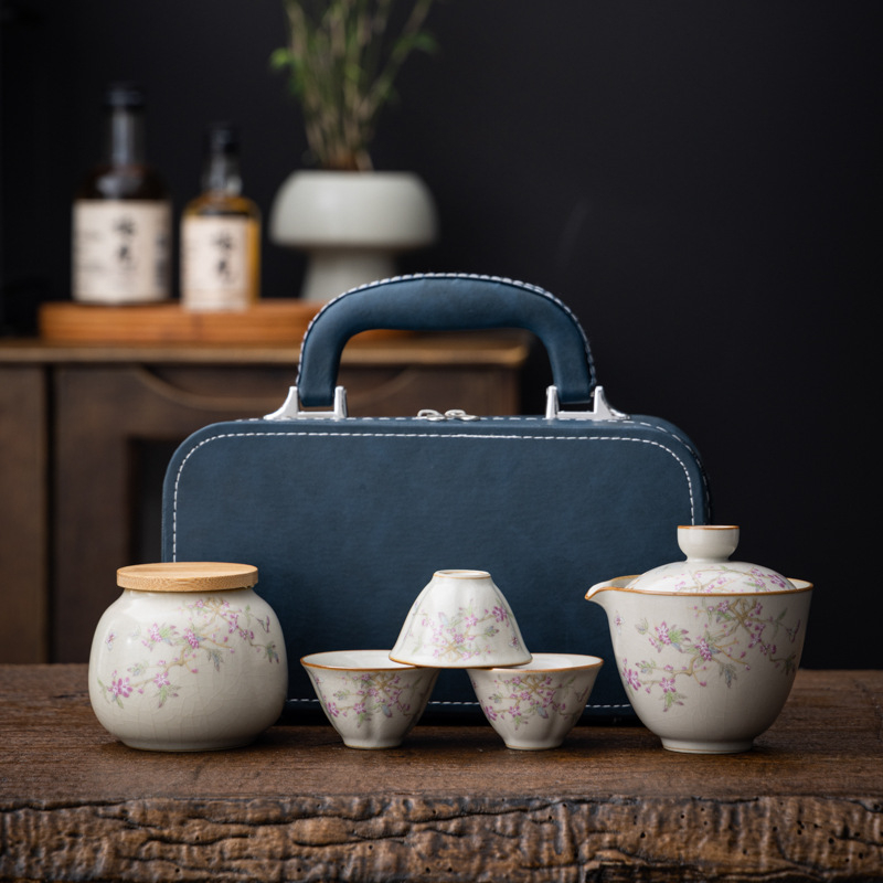 Set Gongfu de ceai portabil pentru călătorii, set de ceai pentru exterior, cutie cadou, brand Pinyantang, personalizare logo