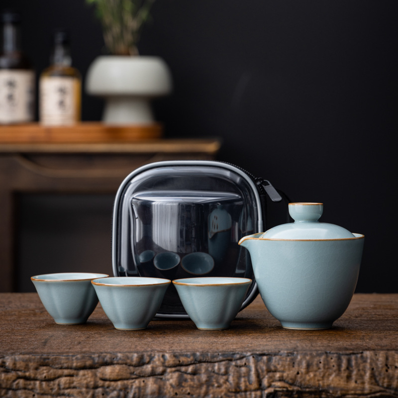 Set Gongfu de ceai portabil pentru călătorii, set de ceai pentru exterior, cutie cadou, brand Pinyantang, personalizare logo