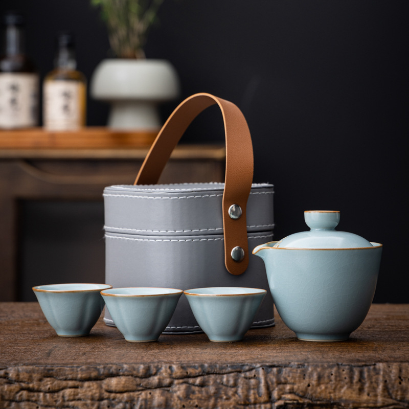 Set Gongfu de ceai portabil pentru călătorii, set de ceai pentru exterior, cutie cadou, brand Pinyantang, personalizare logo
