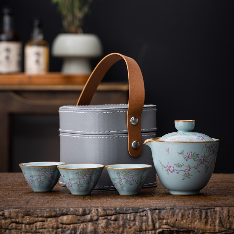 Set Gongfu de ceai portabil pentru călătorii, set de ceai pentru exterior, cutie cadou, brand Pinyantang, personalizare logo