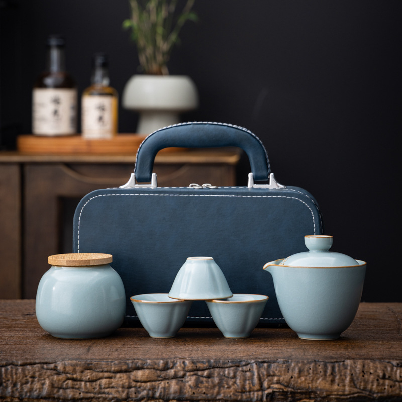 Set Gongfu de ceai portabil pentru călătorii, set de ceai pentru exterior, cutie cadou, brand Pinyantang, personalizare logo