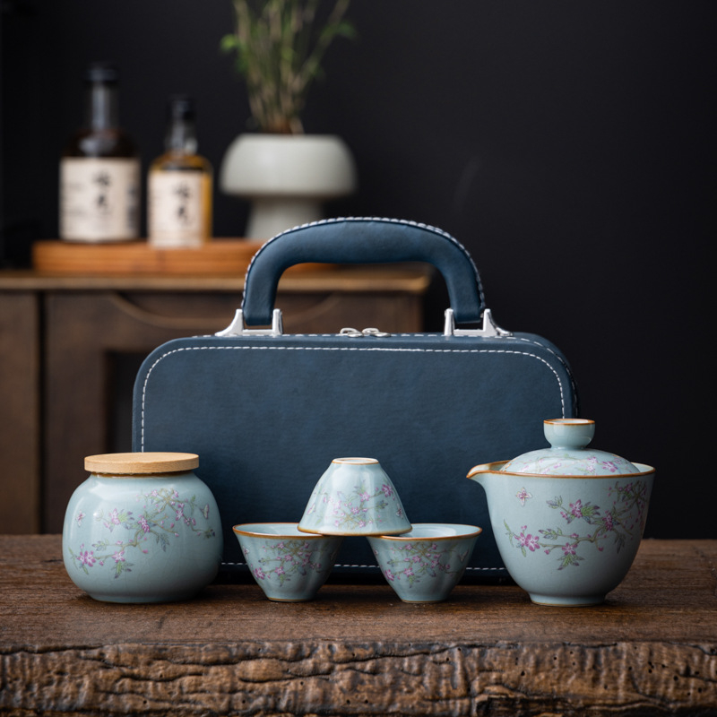 Set Gongfu de ceai portabil pentru călătorii, set de ceai pentru exterior, cutie cadou, brand Pinyantang, personalizare logo