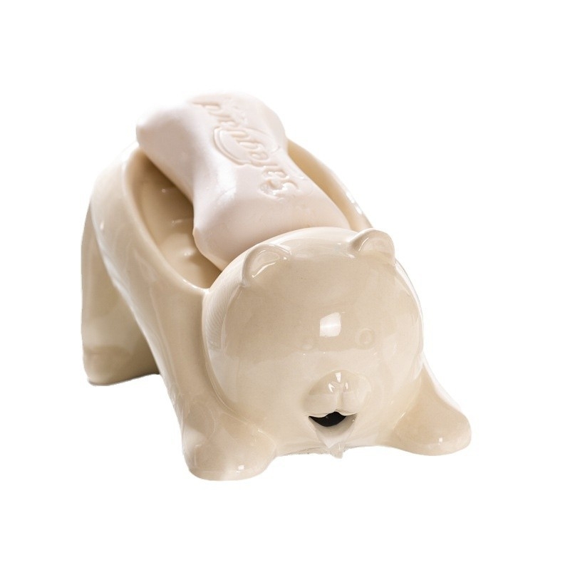 Săpunieră ceramică cu drenaj pentru chiuveta din baie, fără găuri