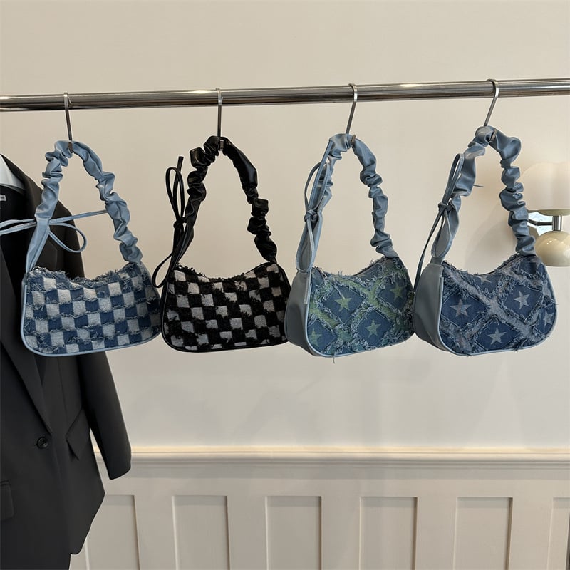 Ženska mala crossbody torba u obliku polumjeseca, korejski stil, jesen 2024