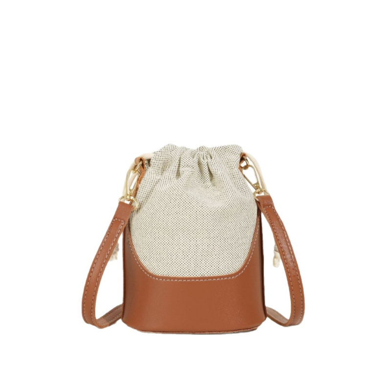 Z Brand ženska torba od platna, oblik kante s šnimkom, color-block dizajn, svakodnevna crossbody, jedan remen, srednja veličina, proljeće 2025
