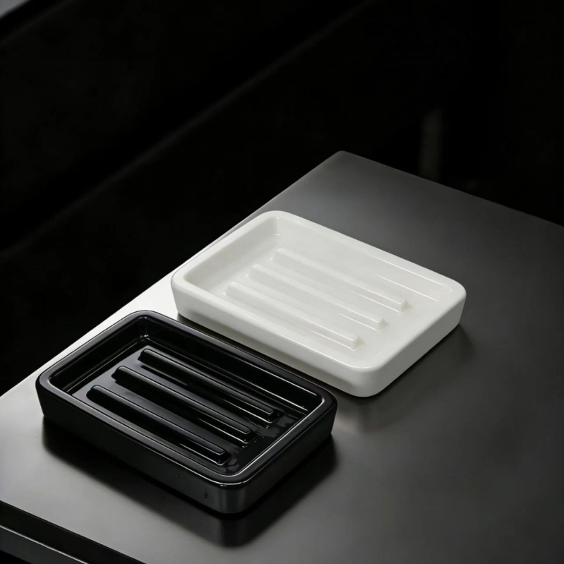Suport ceramic pentru săpun pentru baie, farfurie de drenaj pentru blat, chiuvetă și rufe