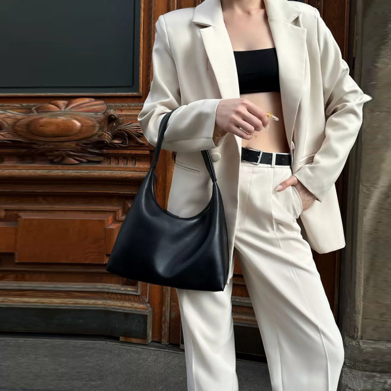 Ženska PU torbica baguette stila, velika kapaciteta, za rame, gradska moda