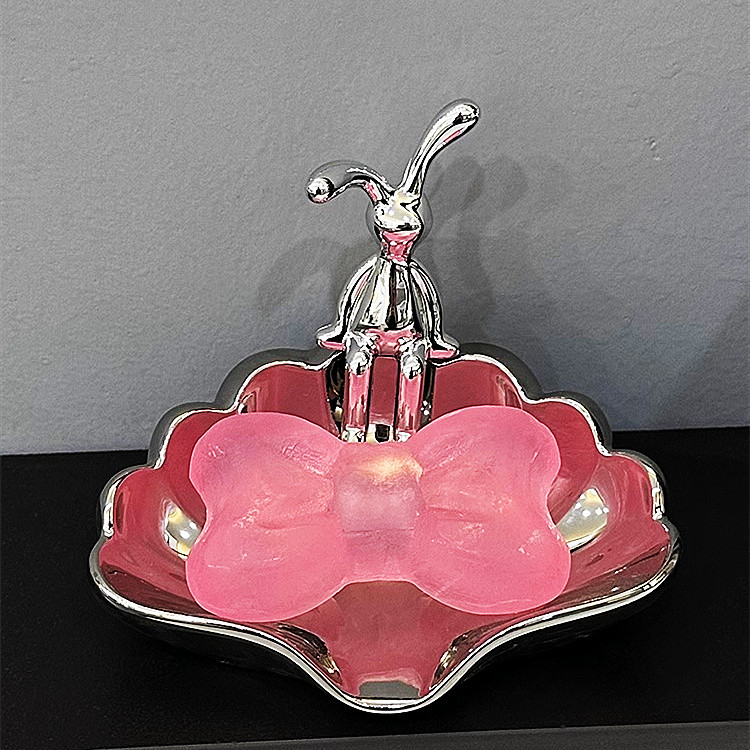 Săpunieră ceramică pentru baie cu drenaj și spațiu de depozitare, design ușor luxos