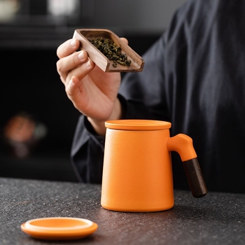 Ceașcă ceramică pentru ceai cu capac și filtru, pentru birou și uz casnic