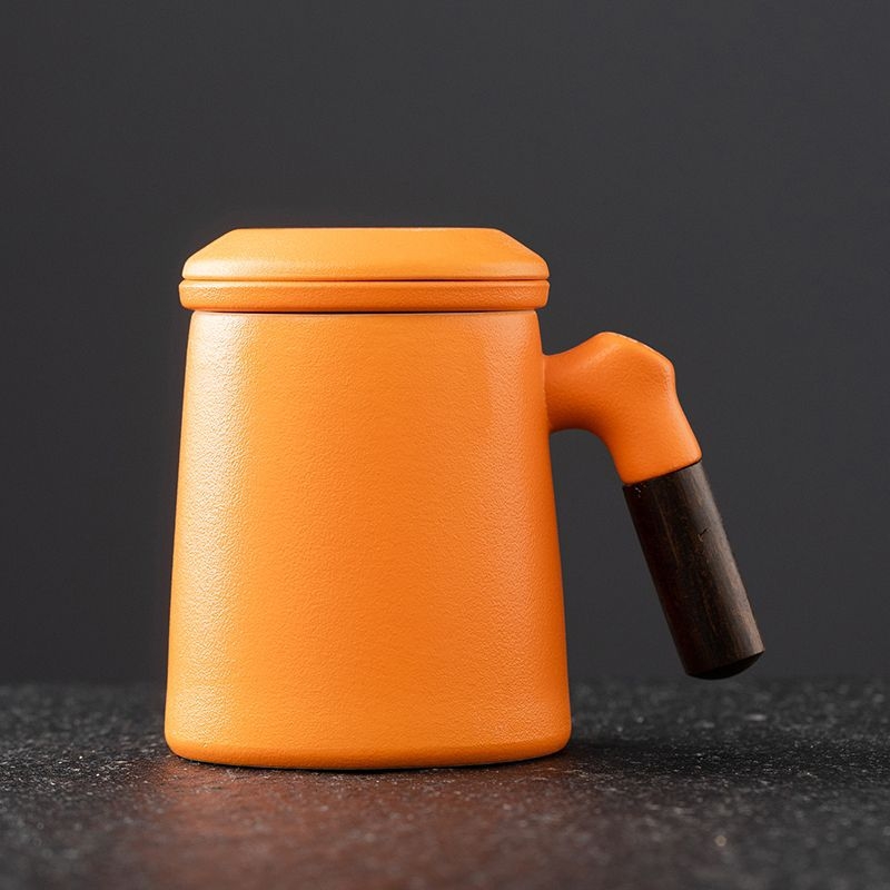 Ceașcă ceramică pentru ceai cu capac și filtru, pentru birou și uz casnic