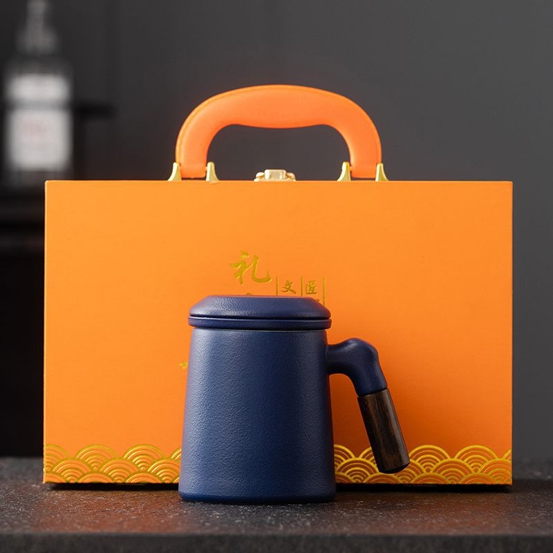 Ceașcă ceramică pentru ceai cu capac și filtru, pentru birou și uz casnic